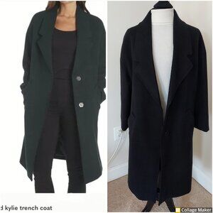 Kendall & Kylie dark black trench coat. Sz L.